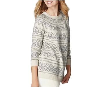 J. Jill Fair Isle Cotton Sweater Size Medium